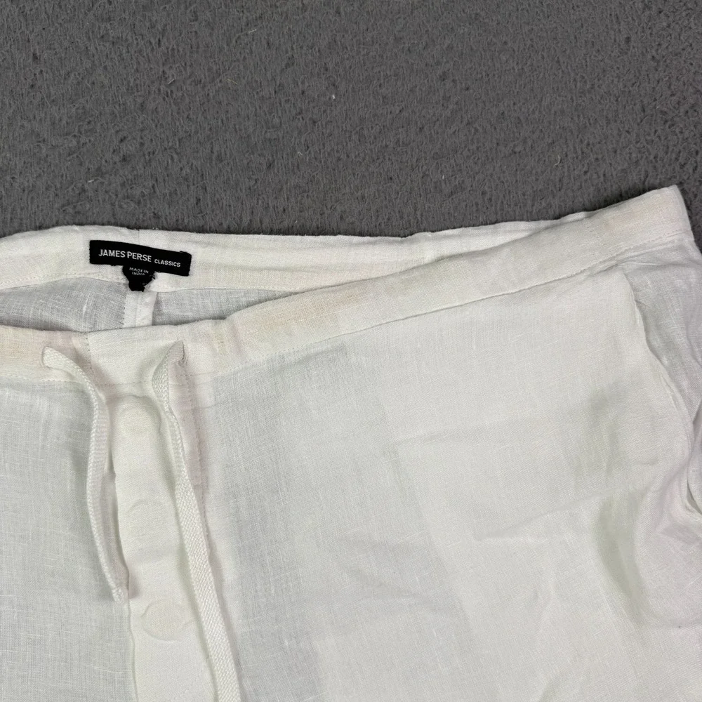 James Perse Pants Mens Size 3 (44x30) 100% Linen Drawstring Relaxed Trouser